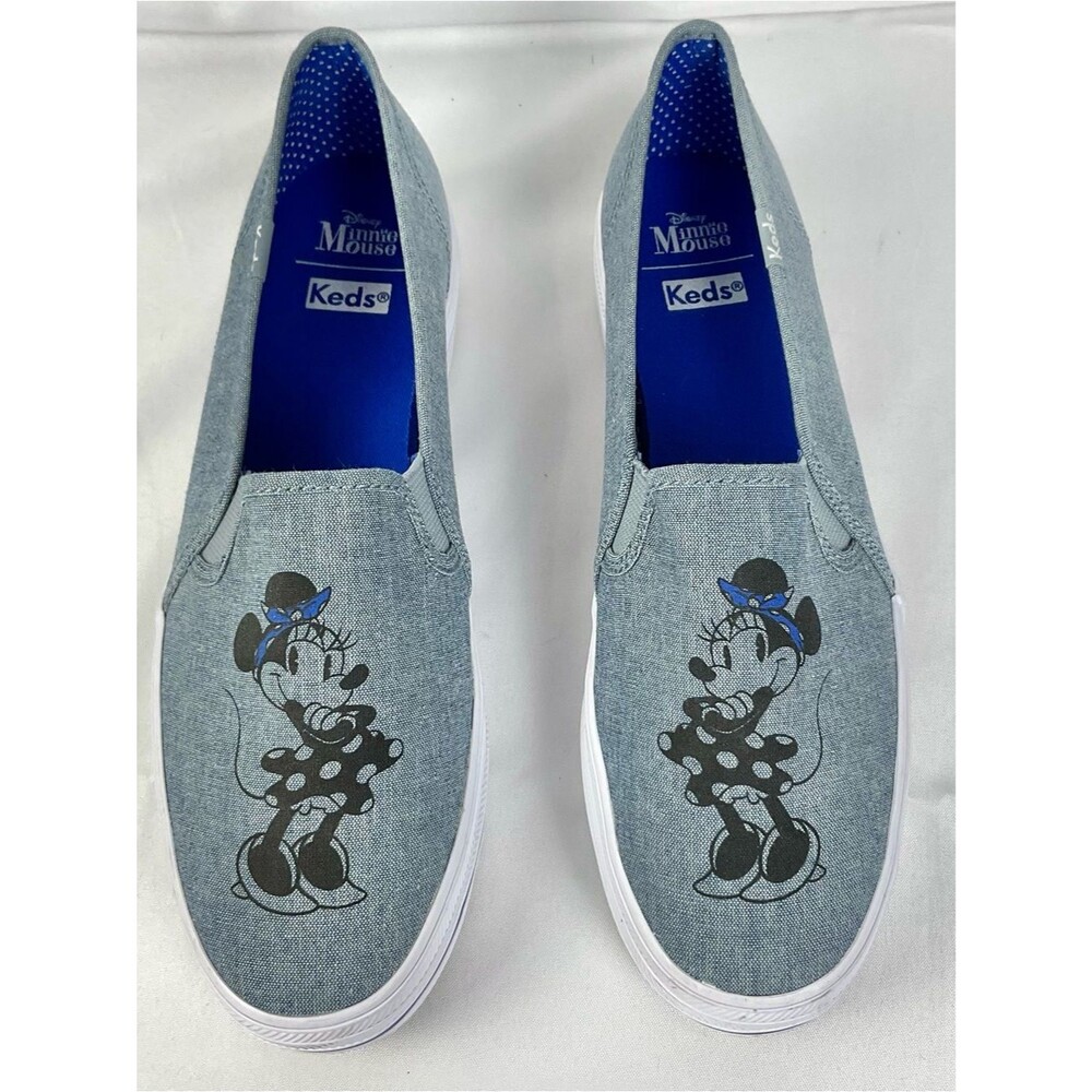 Minnie Mouse Keds Sneakers Blue Chambray Triple Decker Sz 10 Disney Slip-On